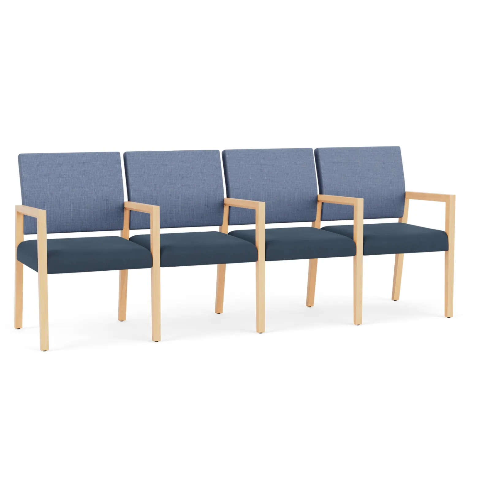 Hampton Four Seat Sofa with Center Arms in Designer Upholstery