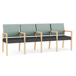Hampton Four Seat Sofa with Center Arms in Designer Upholstery