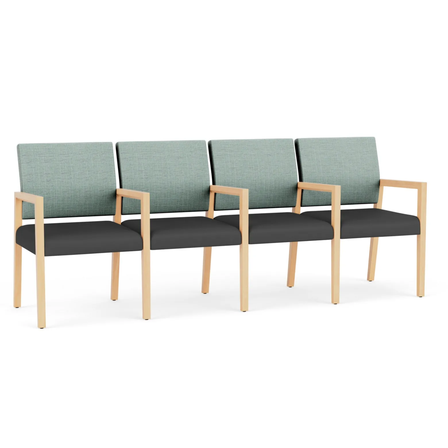 Hampton Four Seat Sofa with Center Arms in Designer Upholstery