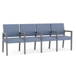 Hampton Four Seat Sofa with Center Arms in Designer Upholstery