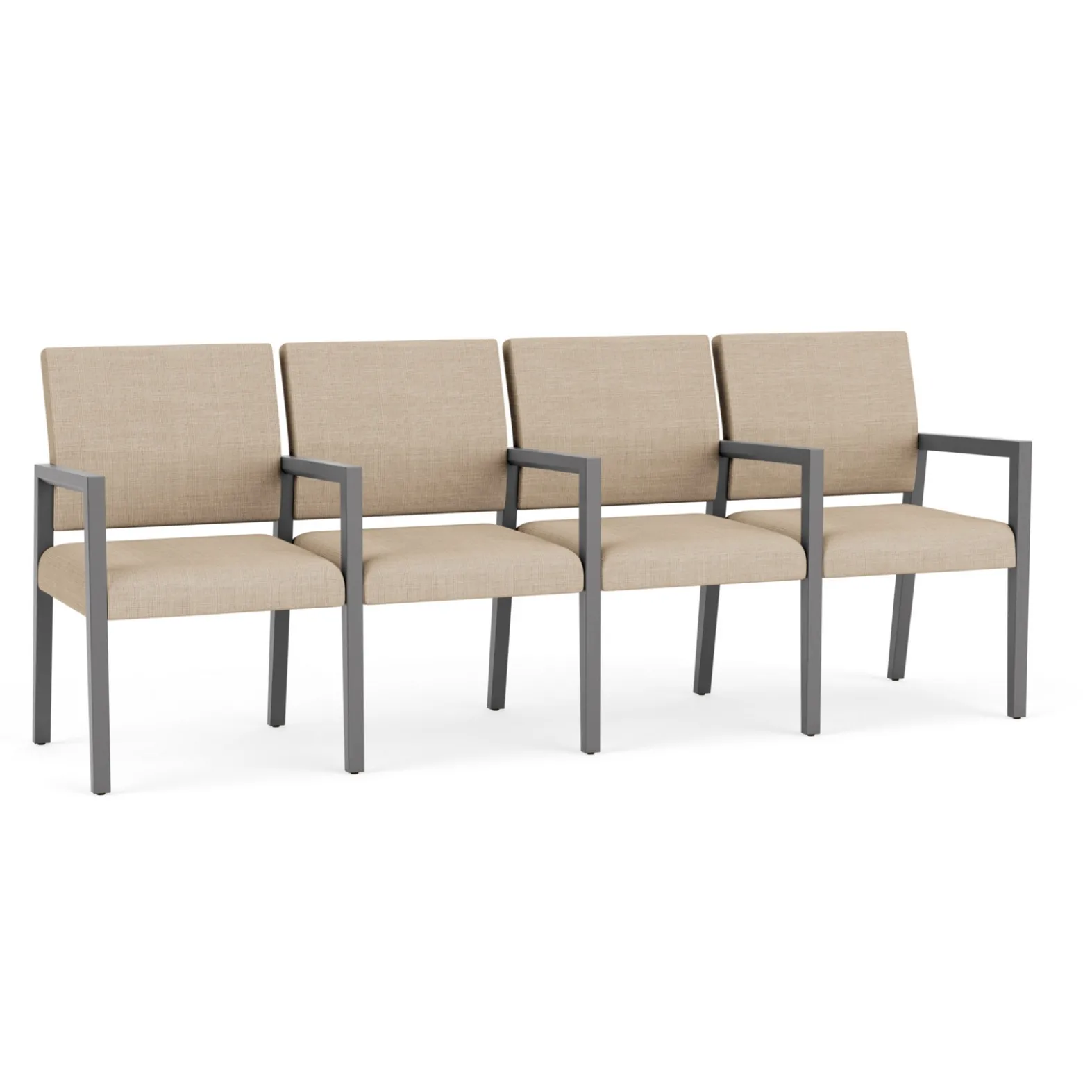 Hampton Four Seat Sofa with Center Arms in Designer Upholstery