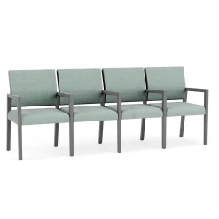 Hampton Four Seat Sofa with Center Arms in Designer Upholstery