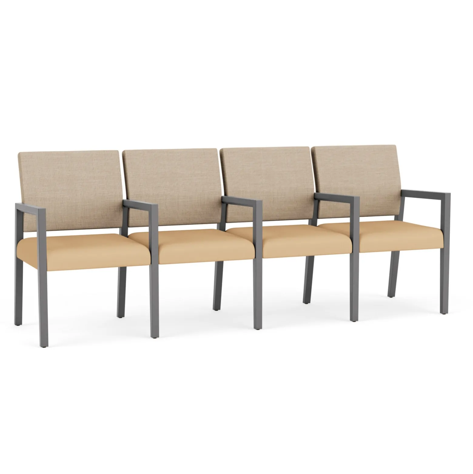 Hampton Four Seat Sofa with Center Arms in Designer Upholstery