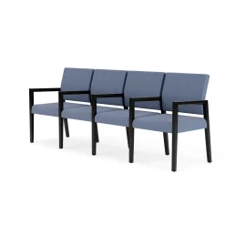 Hampton Four Seat Sofa with Center Arms in Designer Upholstery