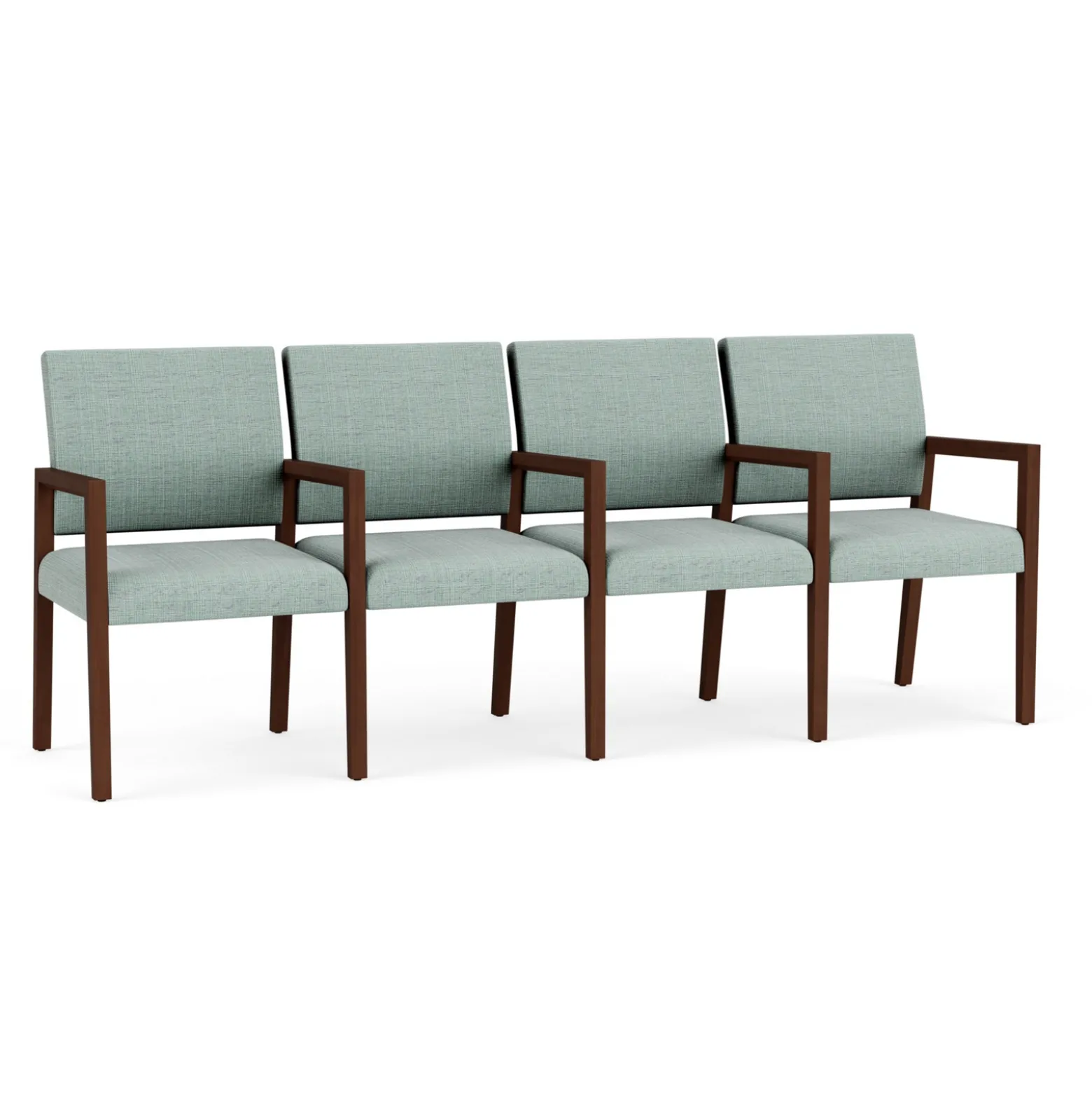 Hampton Four Seat Sofa with Center Arms in Designer Upholstery