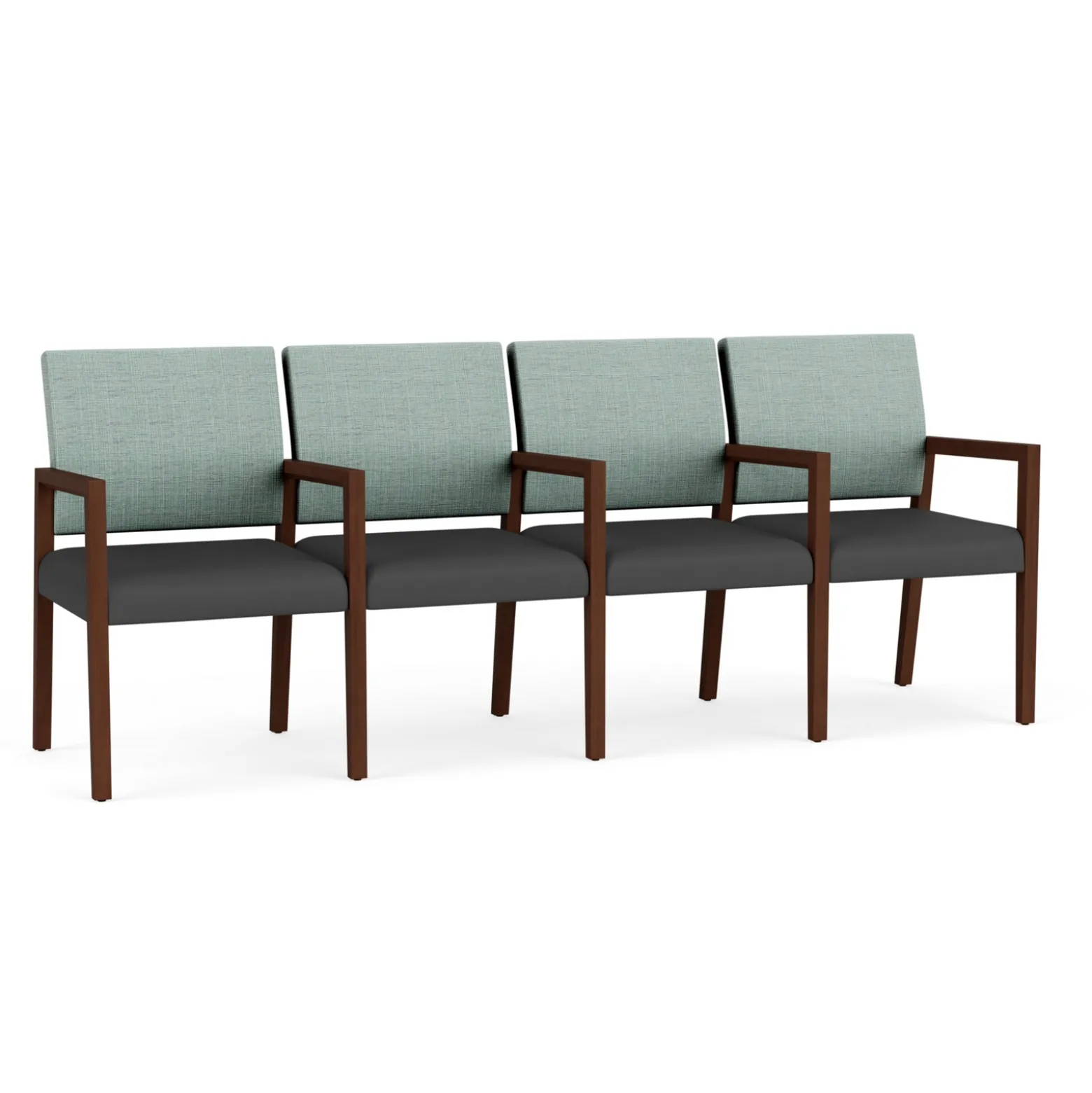 Hampton Four Seat Sofa with Center Arms in Designer Upholstery