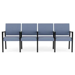Hampton Four Seat Sofa with Center Arms in Designer Upholstery