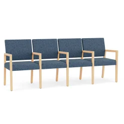 Hampton Four Seat Sofa with Center Arms in Standard Upholstery
