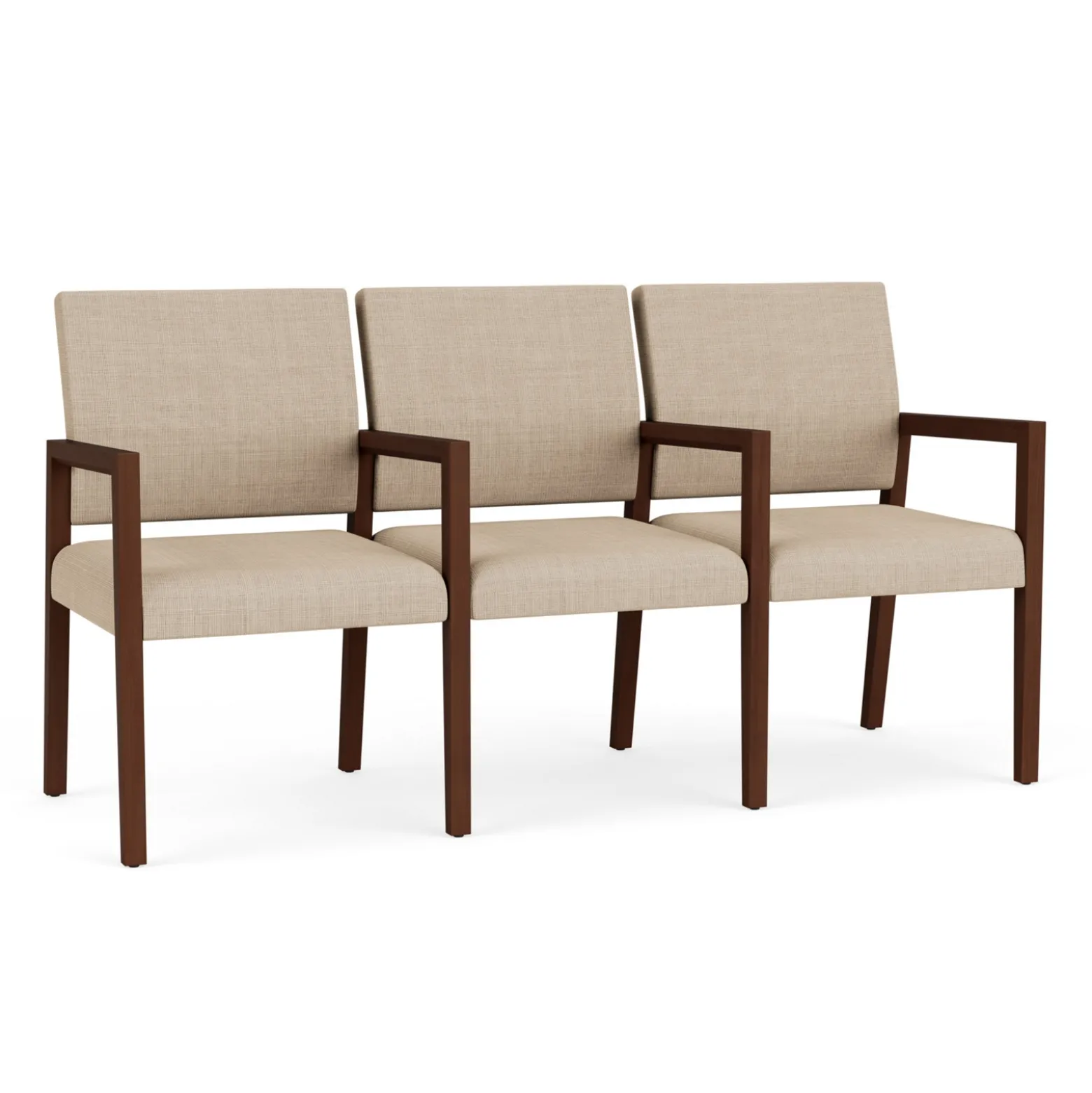 Hampton Three Seat Sofa with Center Arms in Designer Upholstery