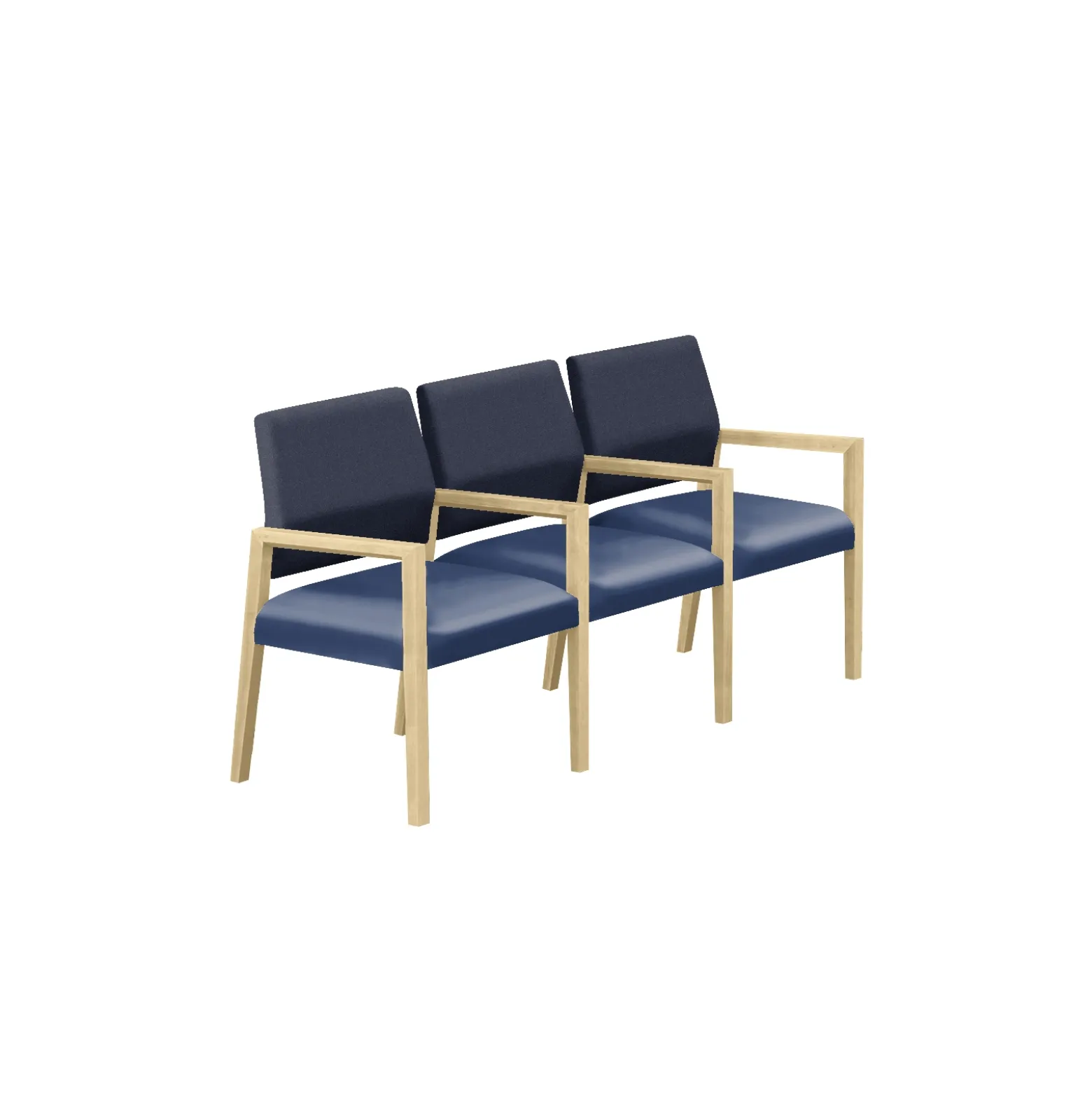 Hampton Three Seat Sofa with Center Arms in Designer Upholstery