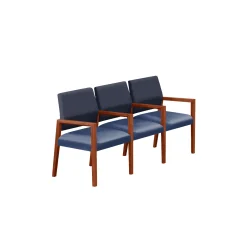 Hampton Three Seat Sofa with Center Arms in Designer Upholstery
