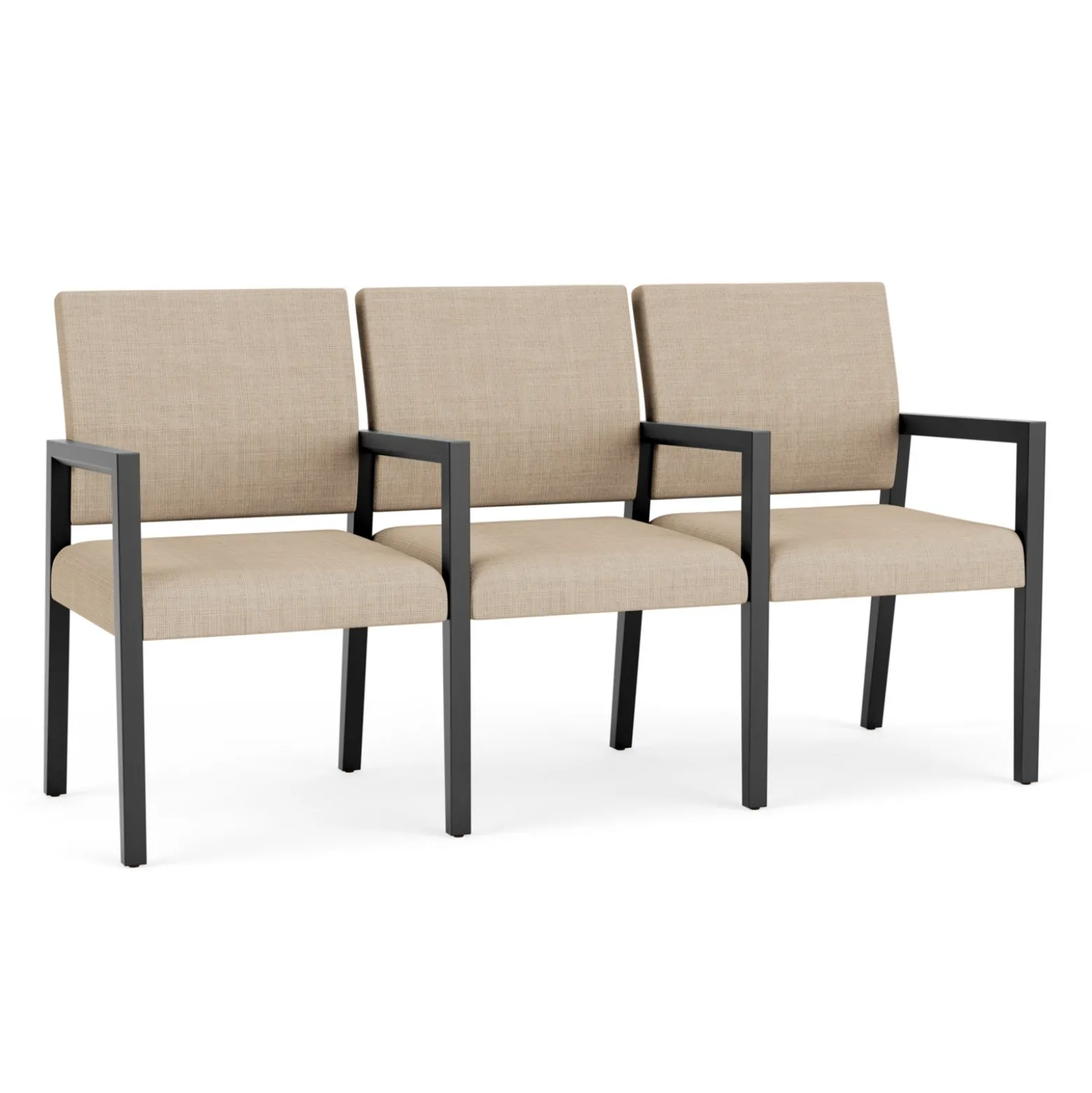 Hampton Three Seat Sofa with Center Arms in Designer Upholstery