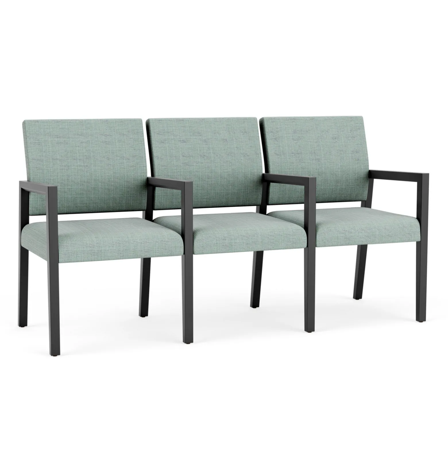 Hampton Three Seat Sofa with Center Arms in Designer Upholstery