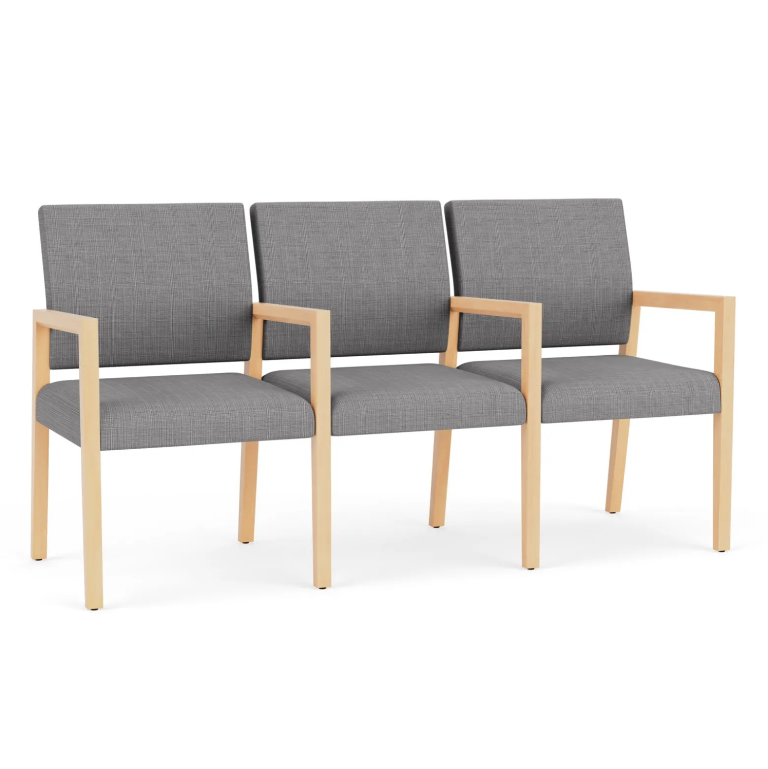 Hampton Three Seat Sofa with Center Arms in Designer Upholstery