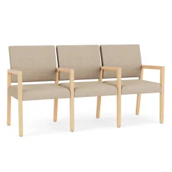 Hampton Three Seat Sofa with Center Arms in Designer Upholstery