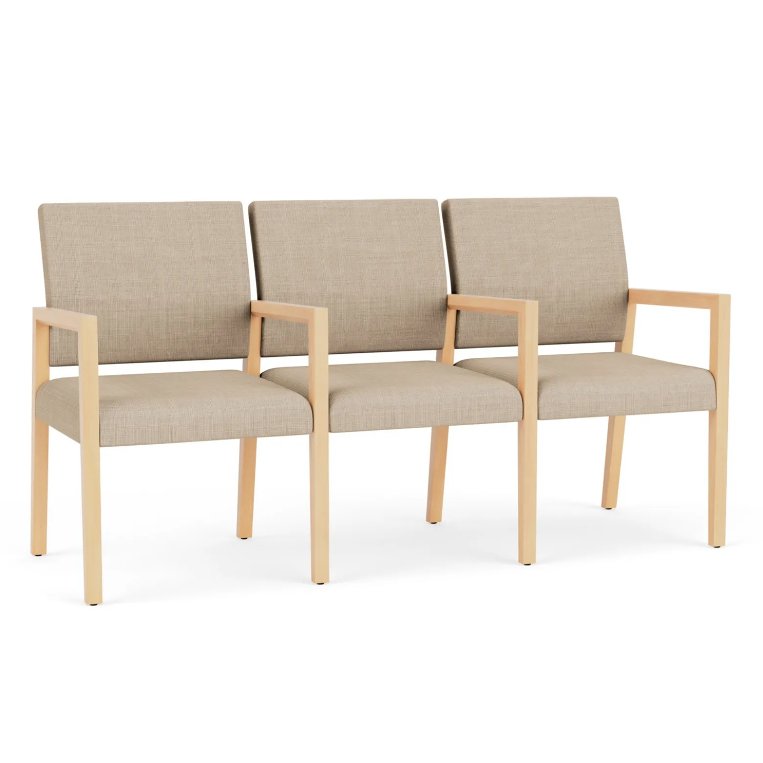 Hampton Three Seat Sofa with Center Arms in Designer Upholstery