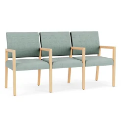Hampton Three Seat Sofa with Center Arms in Designer Upholstery