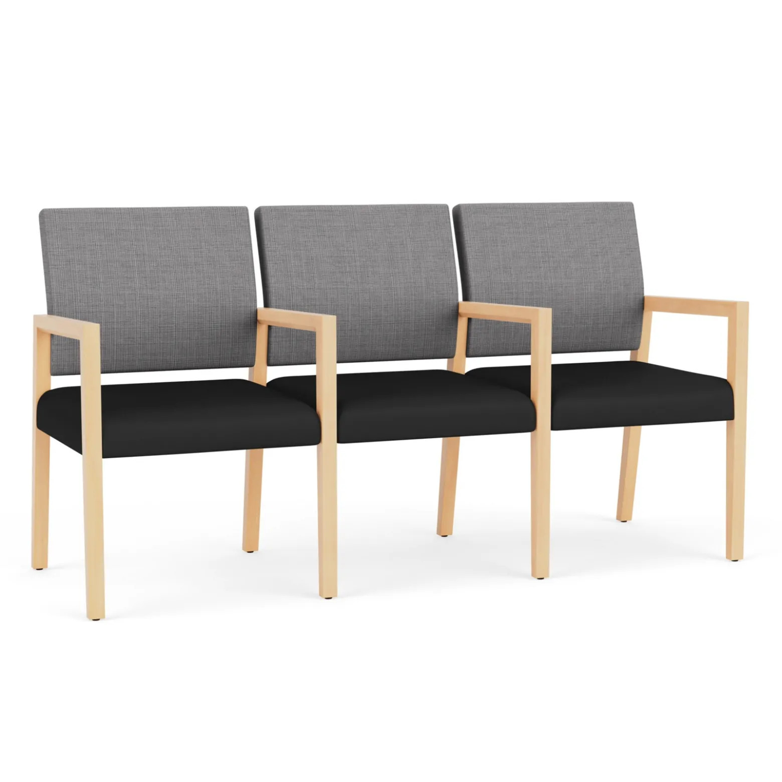 Hampton Three Seat Sofa with Center Arms in Designer Upholstery