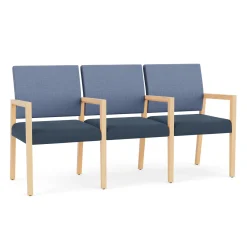 Hampton Three Seat Sofa with Center Arms in Designer Upholstery
