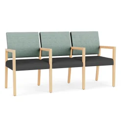 Hampton Three Seat Sofa with Center Arms in Designer Upholstery