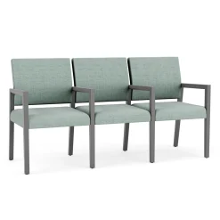 Hampton Three Seat Sofa with Center Arms in Designer Upholstery