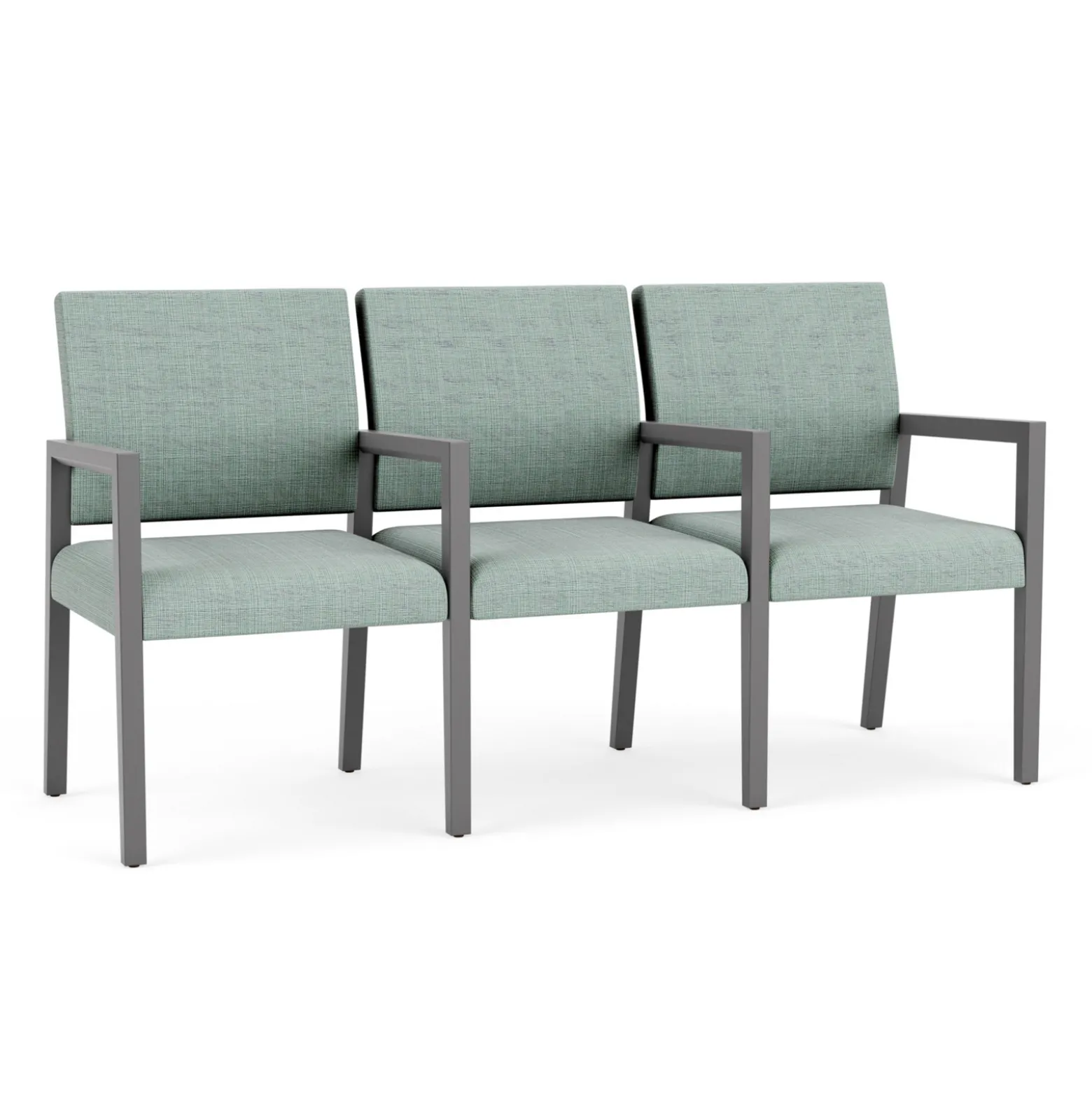 Hampton Three Seat Sofa with Center Arms in Designer Upholstery