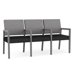 Hampton Three Seat Sofa with Center Arms in Designer Upholstery