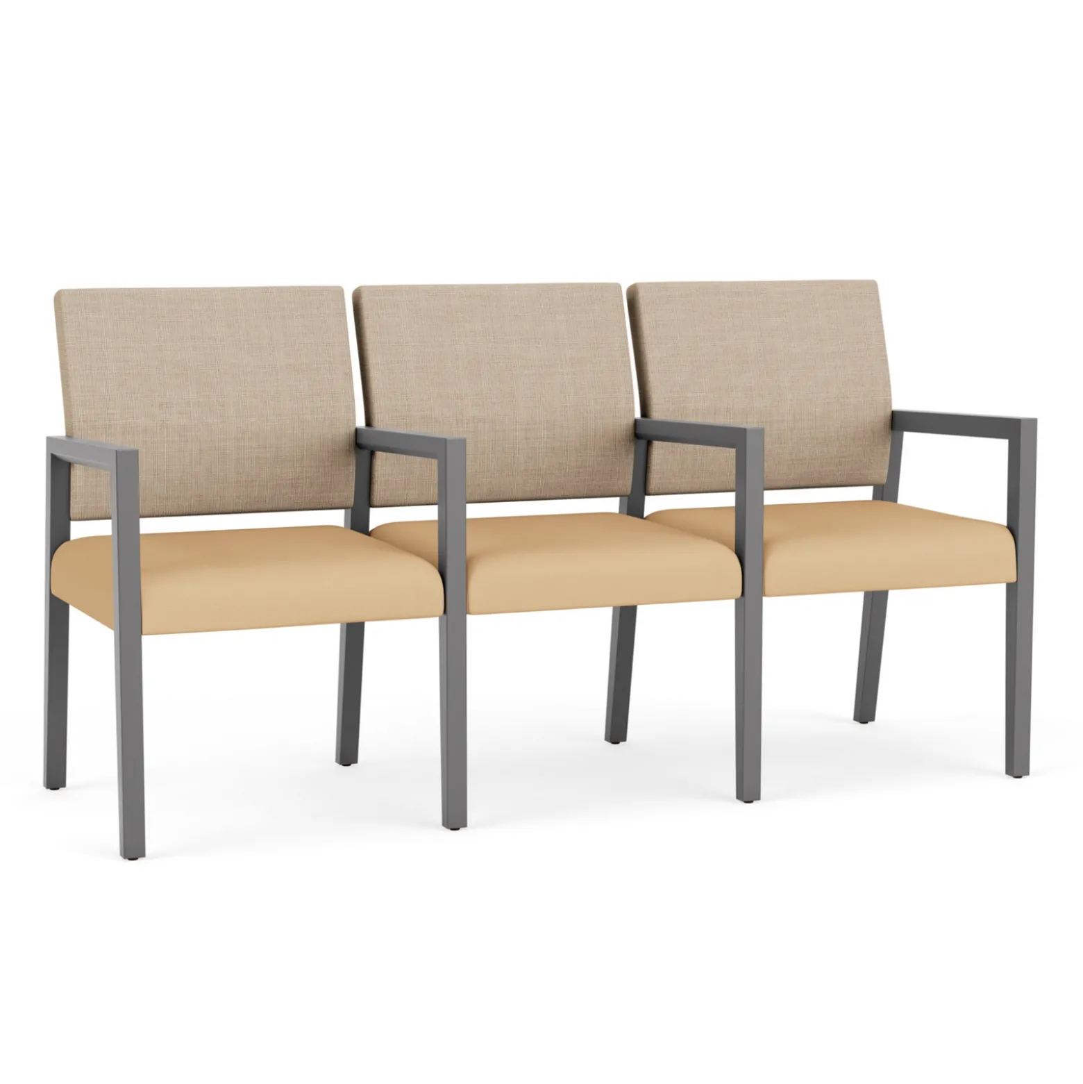 Hampton Three Seat Sofa with Center Arms in Designer Upholstery