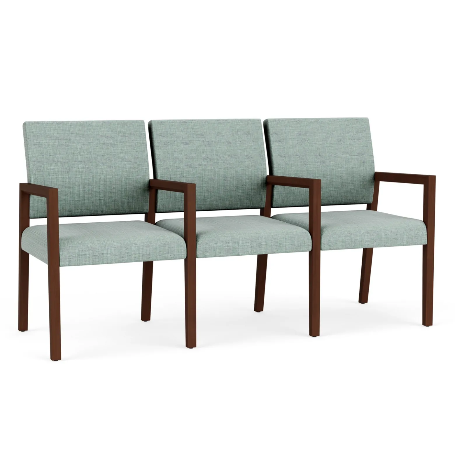 Hampton Three Seat Sofa with Center Arms in Designer Upholstery