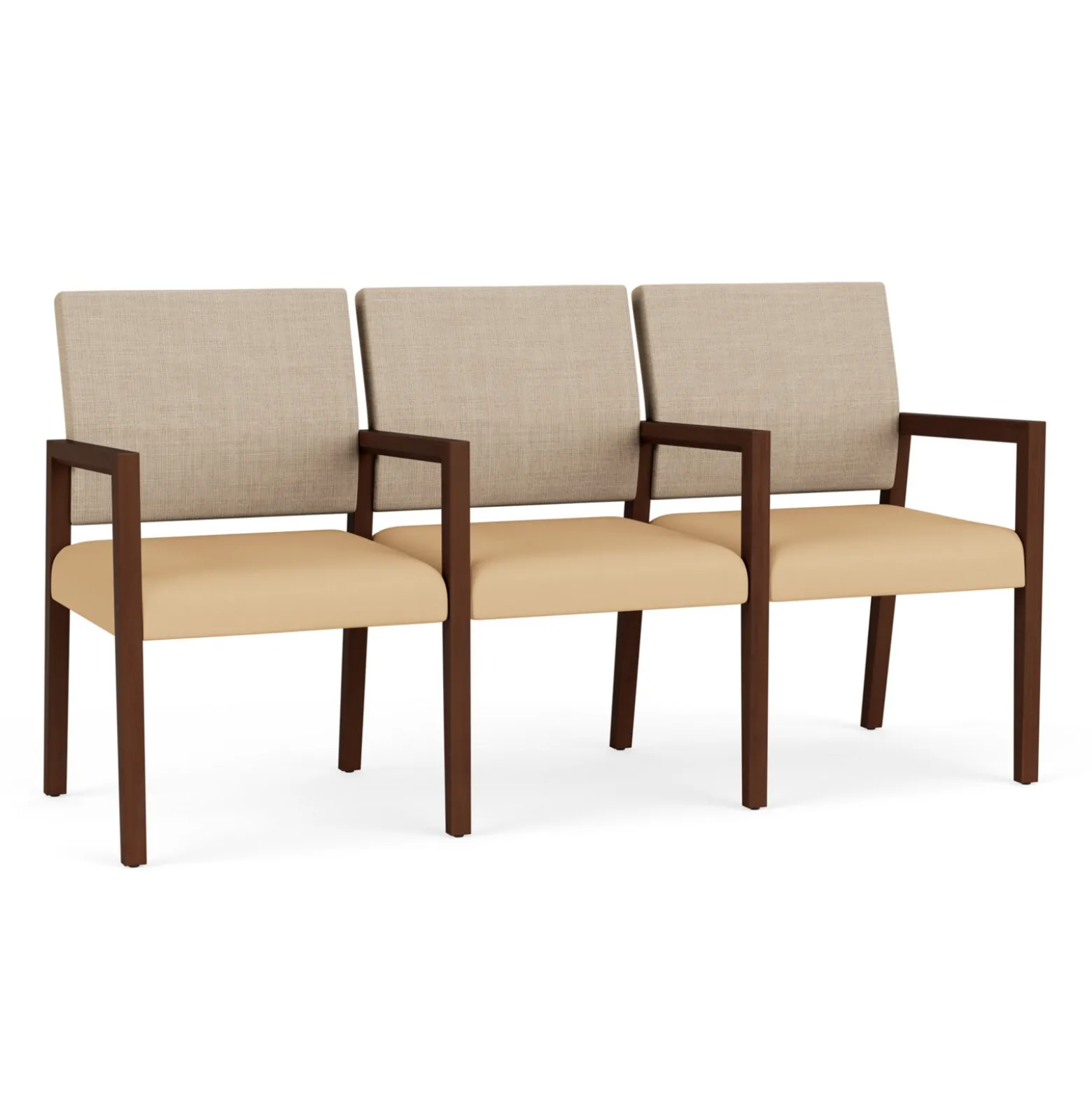 Hampton Three Seat Sofa with Center Arms in Designer Upholstery