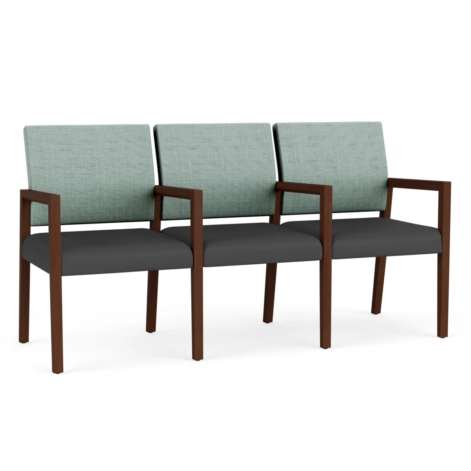 Hampton Three Seat Sofa with Center Arms in Designer Upholstery