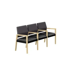 Hampton Three Seat Sofa with Center Arms in Designer Upholstery