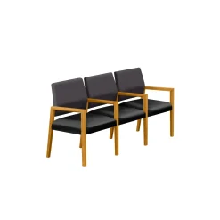 Hampton Three Seat Sofa with Center Arms in Designer Upholstery