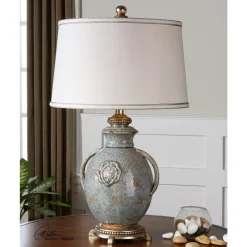 Handled Ceramic Table Lamp