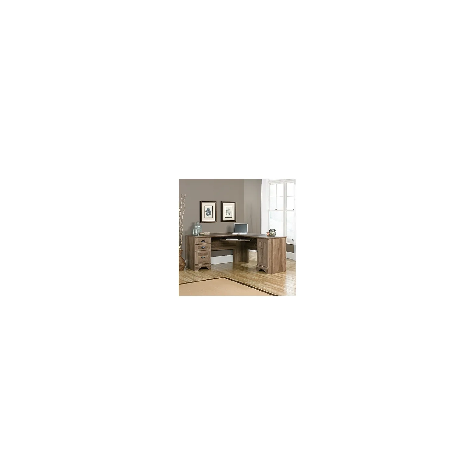 Harbor View Corner L-Desk with Reversible Storage 66"W x 22"D