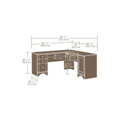 Harbor View Corner L-Desk with Reversible Storage 66
