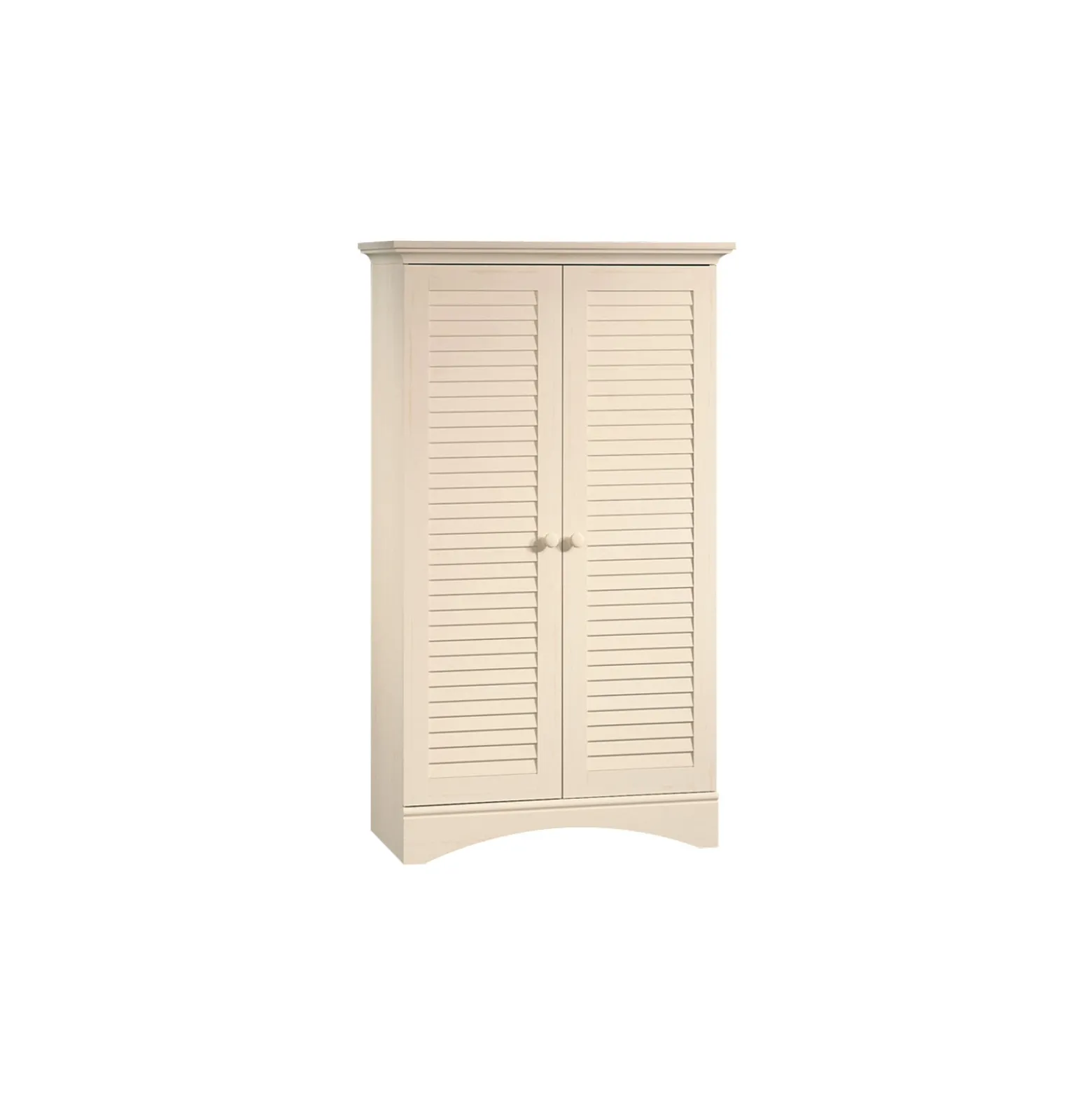 Harbor View Four Shelf Storage Cabinet with Louvered Doors