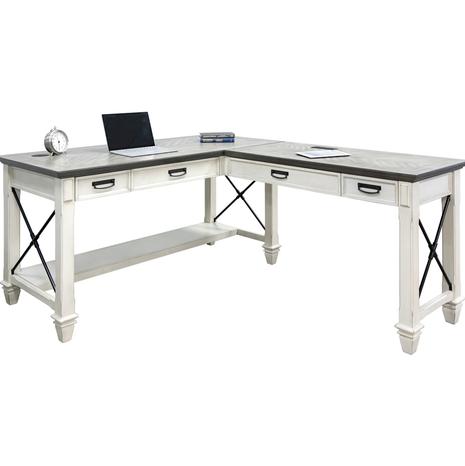 Harford L-Shaped Writing Desk - 60"W X 75"D