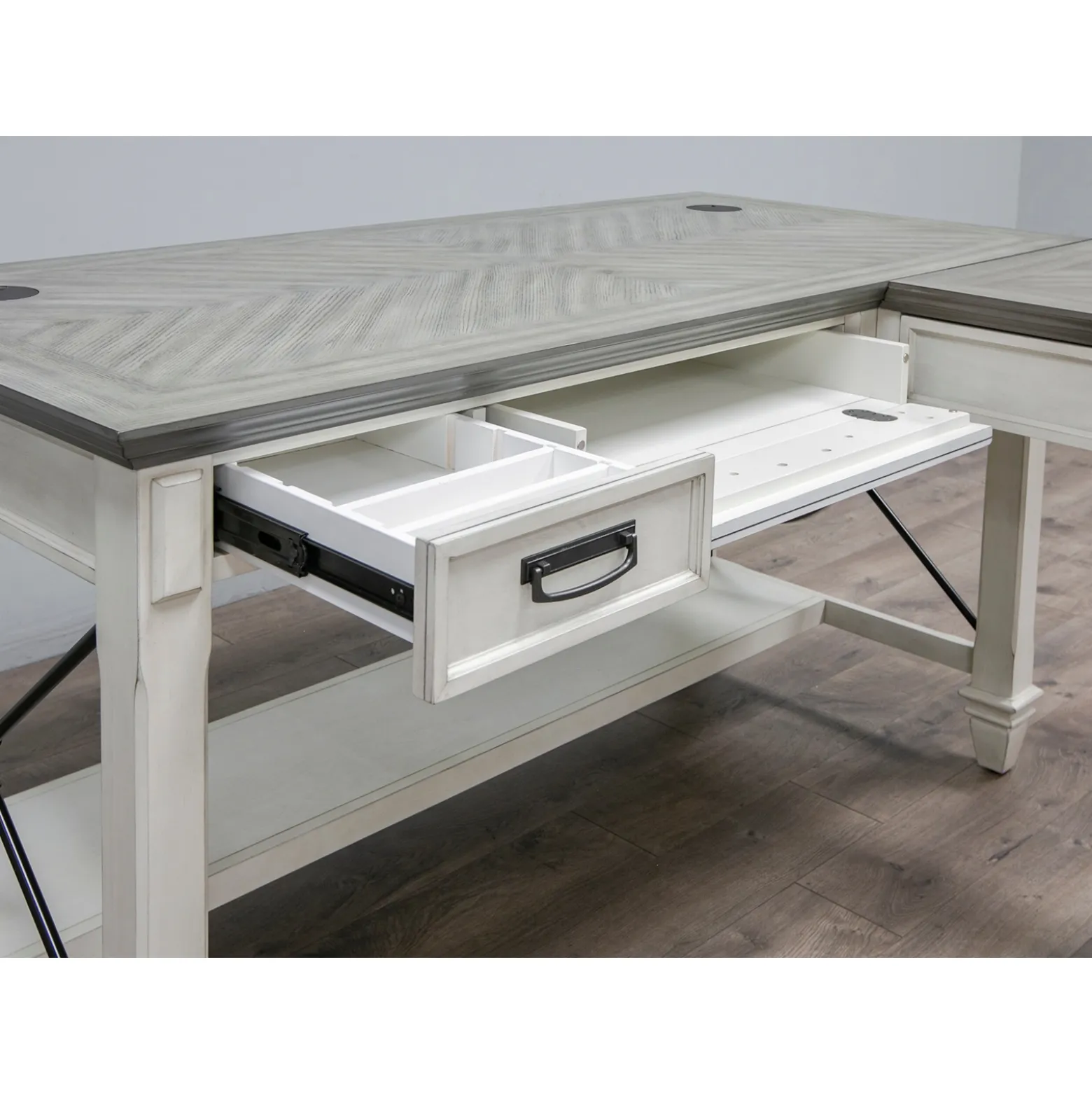 Harford L-Shaped Writing Desk - 60"W X 75"D
