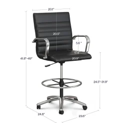 Harper Faux Leather Mid-Back Stool