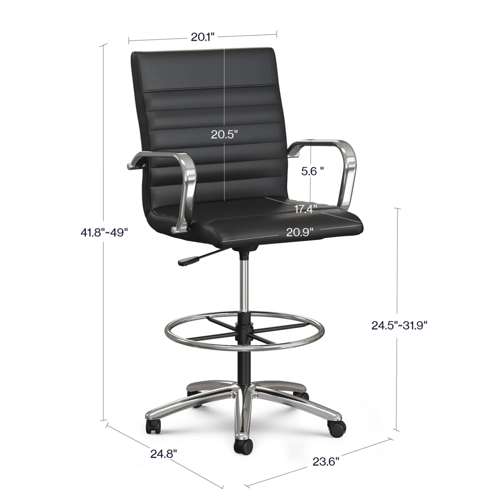 Harper Faux Leather Mid-Back Stool