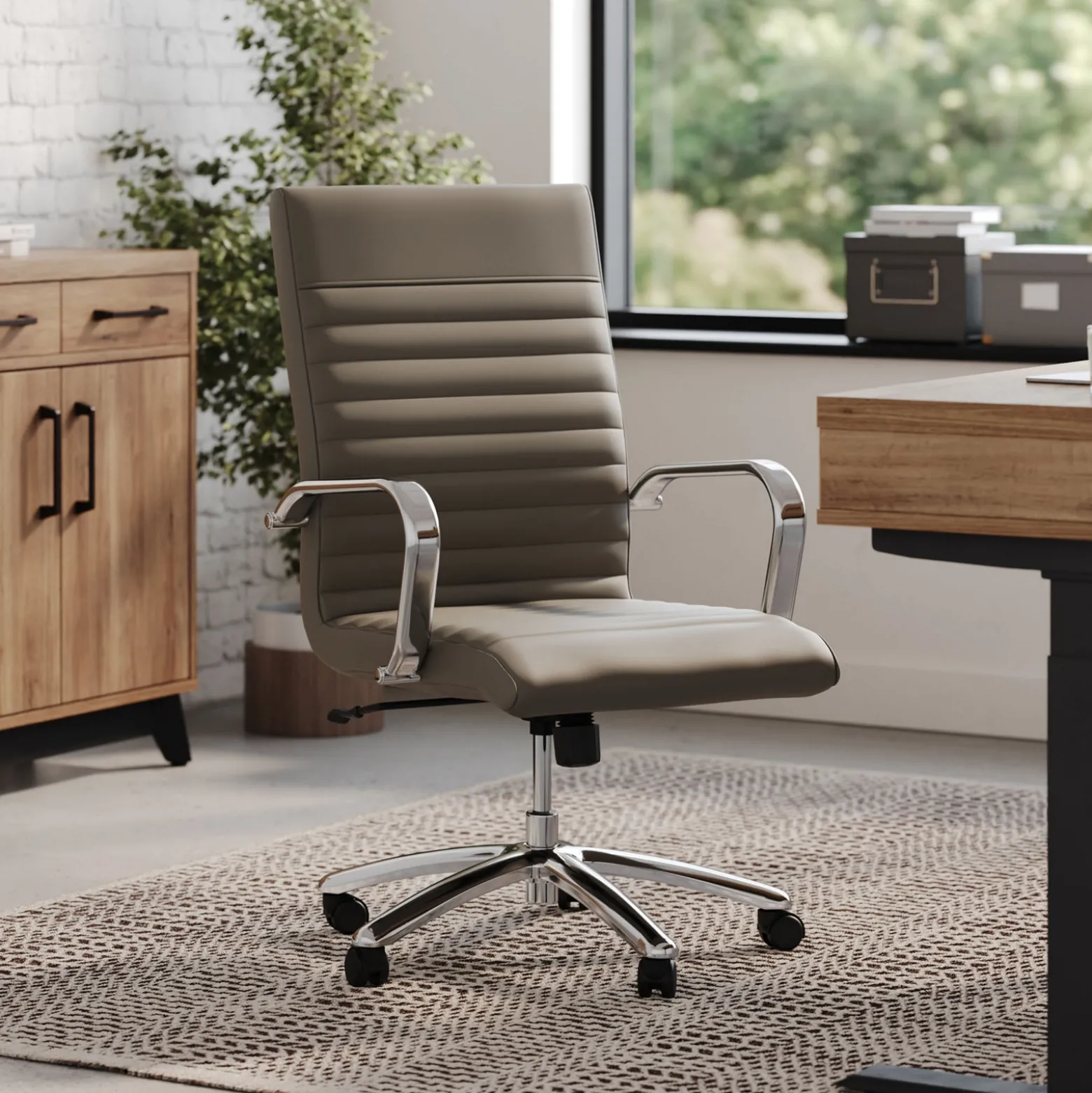 Harper Faux Leather Mid-Back Office Chair