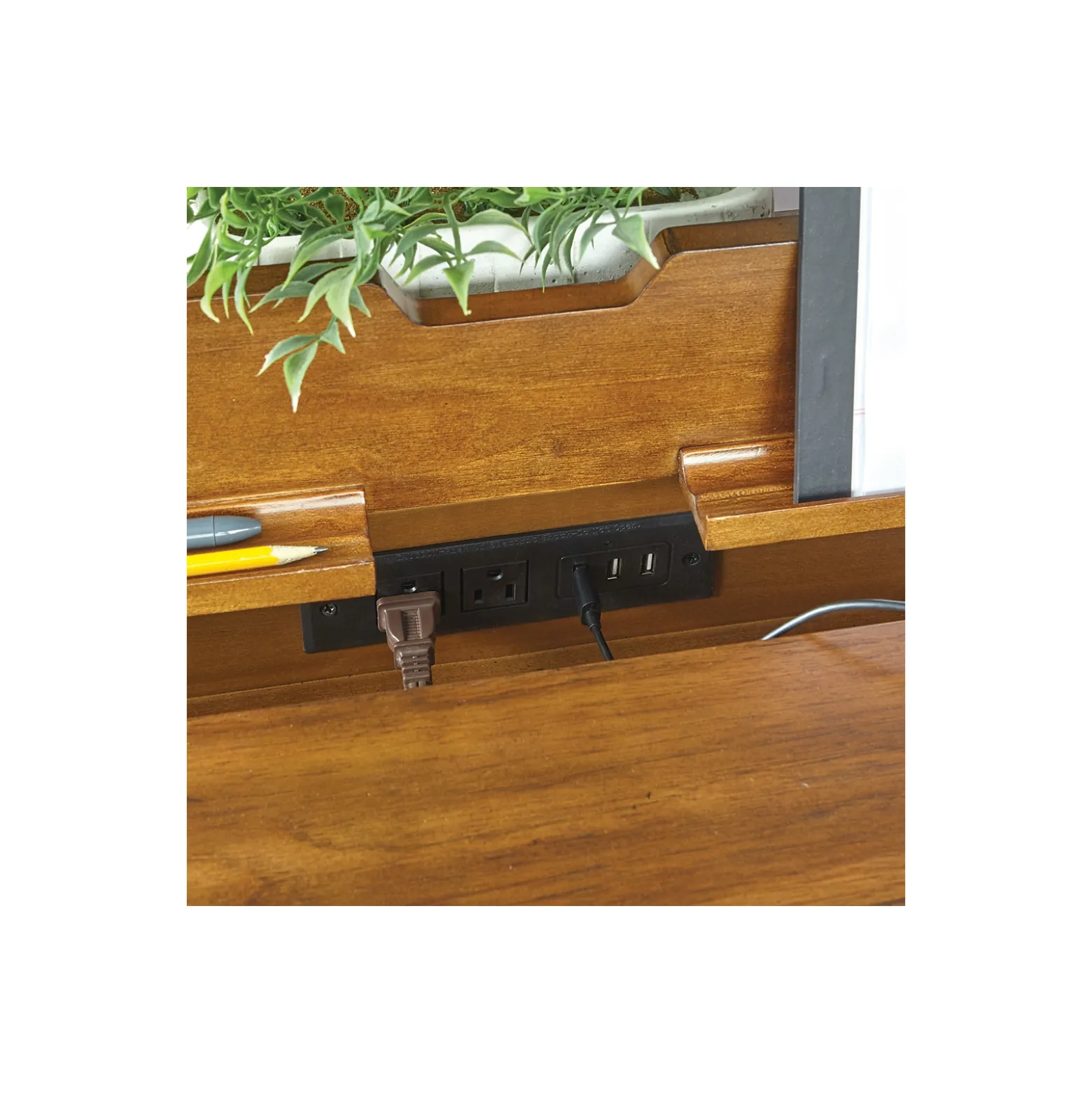 Hartford Adjustable Height Desk with Bookcase Set
