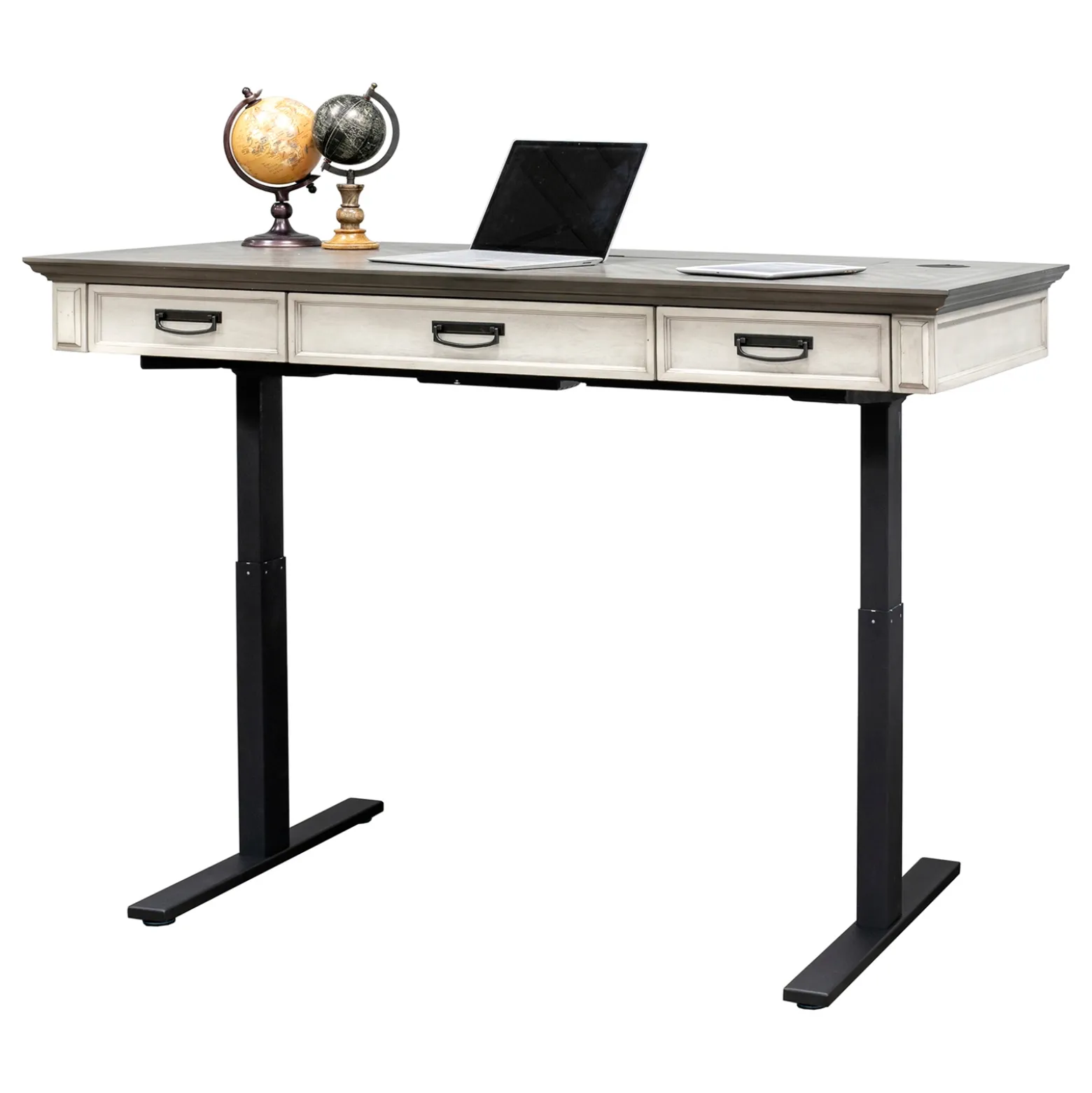 Hartford Adjustable Height Desk with Bookcase Set