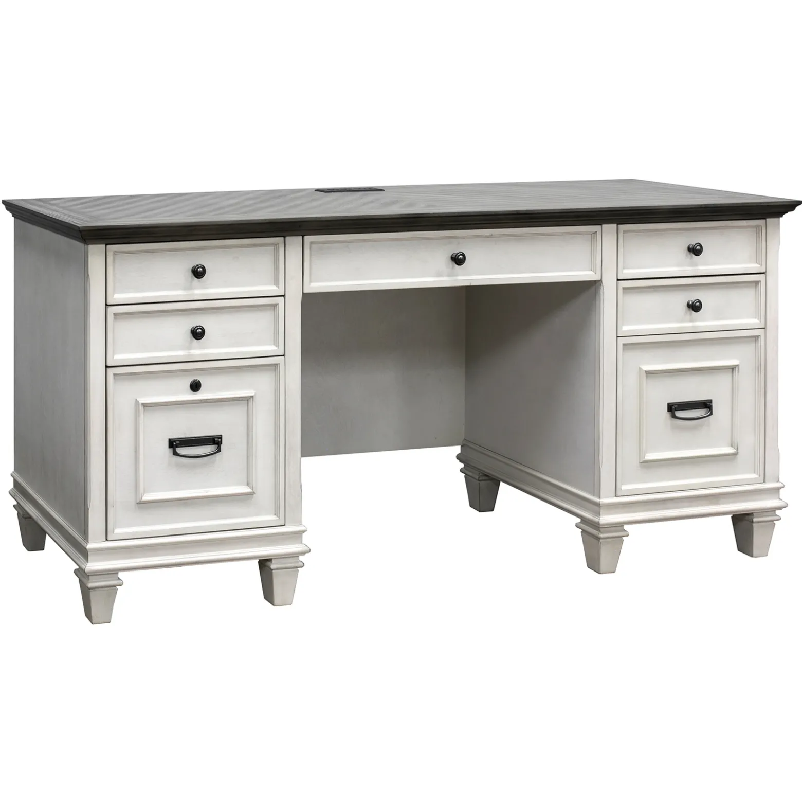 Hartford Double Pedestal Credenza Desk 69"W x 21"D