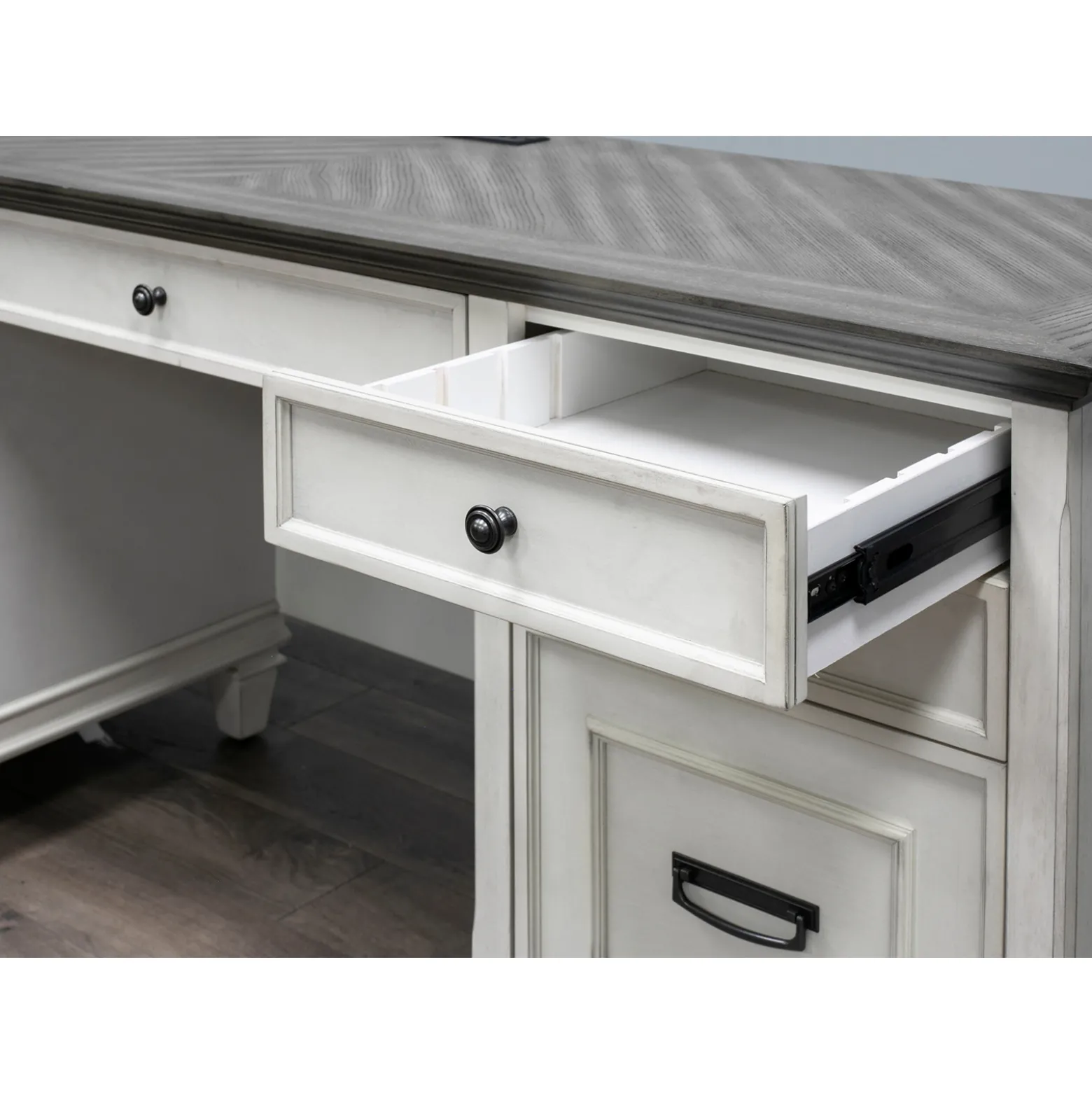 Hartford Double Pedestal Credenza Desk 69"W x 21"D