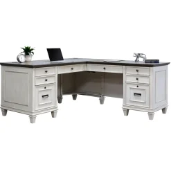 Hartford Double Pedestal L-Shaped Desk
