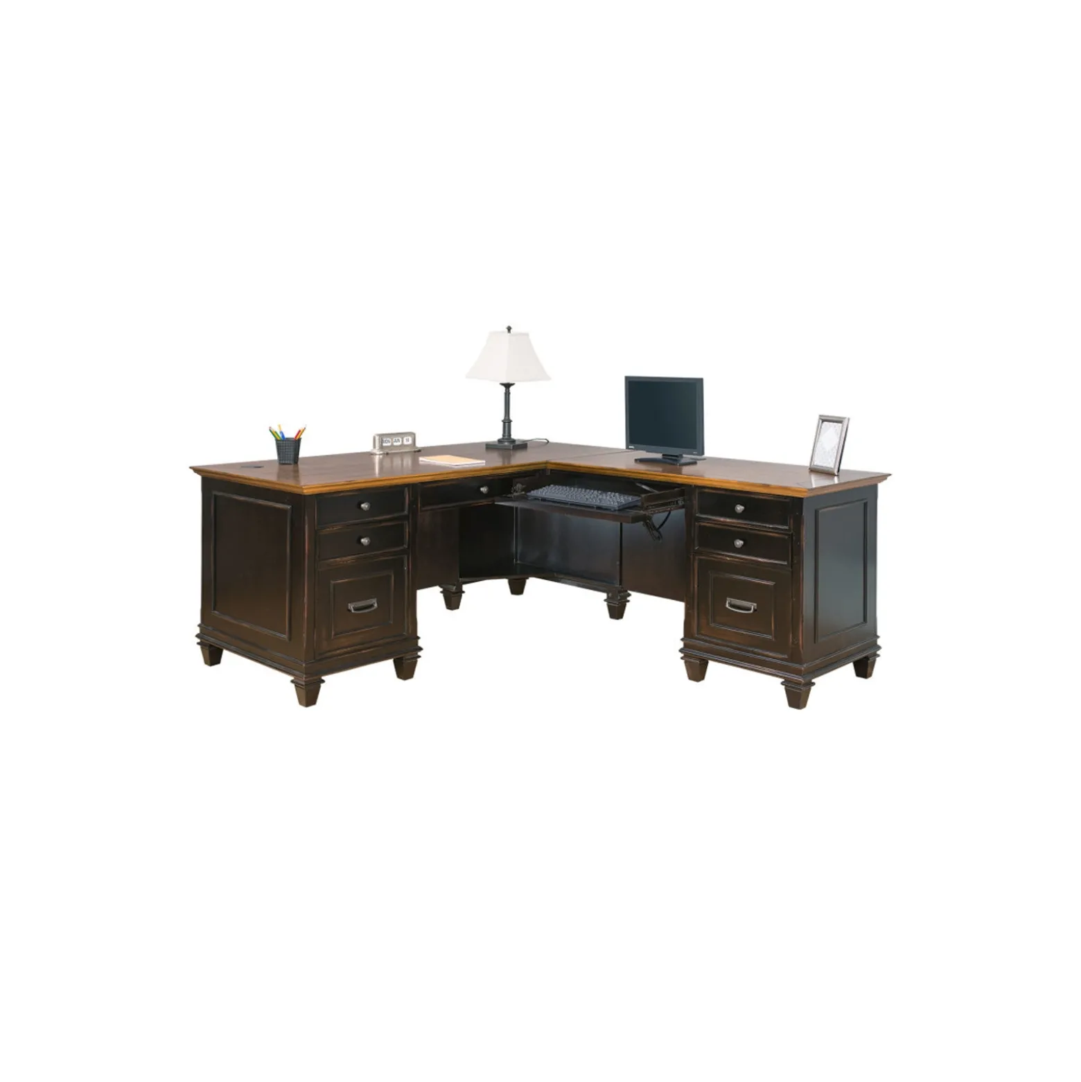 Hartford Double Pedestal L-Shaped Desk