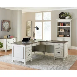 Hartford Double Pedestal L-Shaped Desk