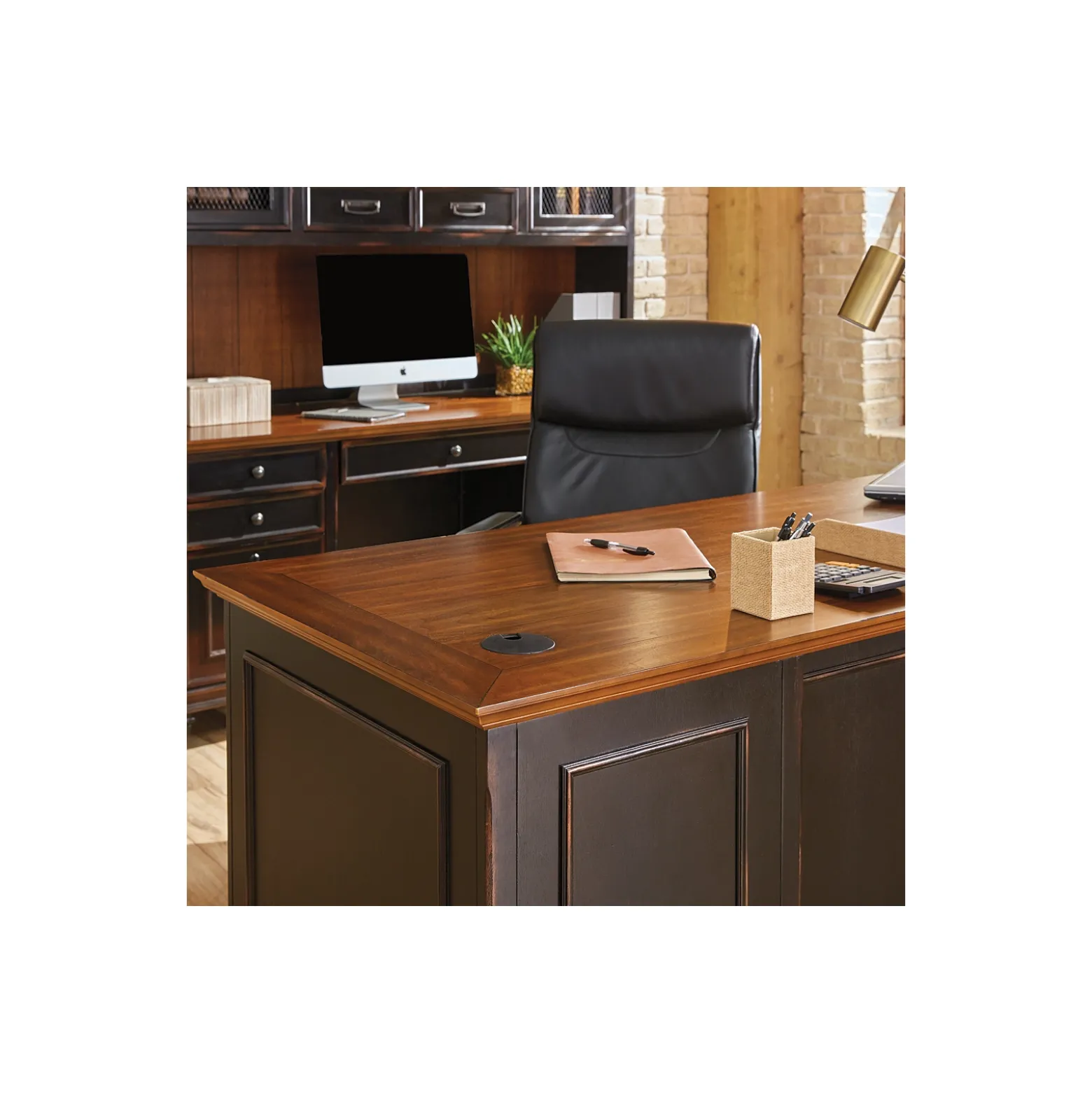 Hartford Double Pedestal Desk - 69.5"Wx30"D